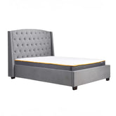 Luxe Grey Fabric Bed - Double King or Queen Bed - Pendle Village Furniture