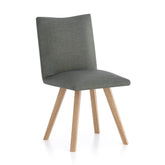Milano Basalt Grey Fabric and White Oak Leg Dining Chair - Pendle Village Furniture