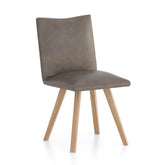 Milano Brown Fabric and White Oak Leg Dining Chair