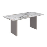 Milan White Sintered Stone Ceramic Dining Table and 6 Chairs Set - Pendle Village Furniture