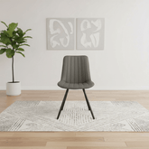 Mia Truffle Faux Leather Dining Chair with Black Metal Legs
