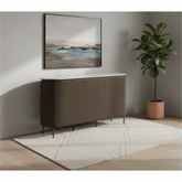 Umbria Ivory Grey Travertine Ceramic Sideboard