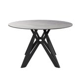 Murano 120cm Grey Sintered Stone Round Dining Table - Pendle Village Furniture