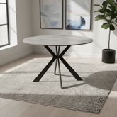 Murano 120cm Grey Sintered Stone Round Dining Table