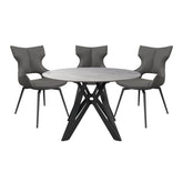 Murano Grey Round Ceramic Dining Table with 4 Chairs - Pendle Village Furniture