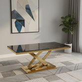 Madrid Black Marble and Gold Coffee Table