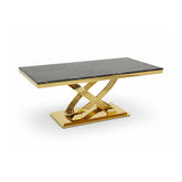 Madrid Black Marble and Gold Coffee Table - Pendle Village Furniture