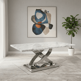 Madrid Grey Marble and Chrome Coffee Table