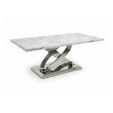 Madrid Grey Marble and Chrome Coffee Table - Pendle Village Furniture