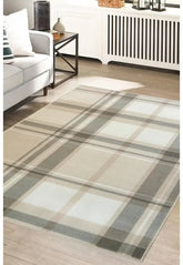 Cream rug with subtle pattern and timeless design.