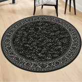 Elegant patterned round rug for modern and classic interiors.