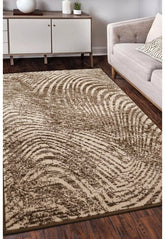 Rug with unique fingerprint swirl pattern design.