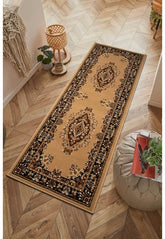 Berber runner rug with subtle geometric pattern design.