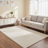 Stylish rug with detailed knot pattern and depth.