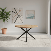 Malmo 120cm Oak Parquet Round Dining Table