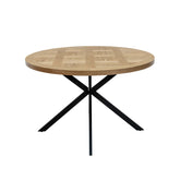 Malmo 120cm Oak Parquet Round Dining Table - Pendle Village Furniture