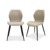 Manuelle Stone Faux Leather Dining Chair – Set of 4 - Pendle Village Furniture