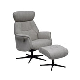 Marseille Fabric Swivel Recliner Chair and Footstool - Pendle Village Furniture