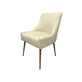 Mason Grey Velvet Dining Chair with Gold Legs and Knocker - Pendle Village Furniture