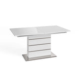 Massimo 160 - 220cm High Gloss White Extending Dining Table - Pendle Village Furniture
