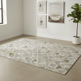 Brighton Grey And Green Geometric Indoor Outdoor Rug