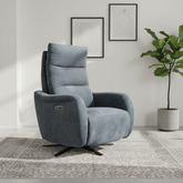 Mayfair Dusk Fabric Swivel Power Recliner Chair