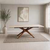 Melania Champagne Sintered Stone Extending Dining Table -160CM
