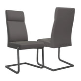 Merlin Taupe Leather Set of 4 Dining Chairs - Pendle Village Furniture