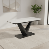 Merlin Matte White Ceramic Extending Dining Table - 180-220cm