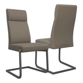 Merlin Taupe Leather Set of 4 Dining Chairs - Pendle Village Furniture