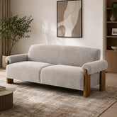 Miles Natural Chenille 3 Seater Sofabed available at Pendle Village Furniture