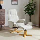 Lifestyle image of Milwaukie Fabric Swivel Recliner Chair with Footstool available in 3 colours