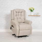 Mitcham Sand Fabric Rise and Recliner Chair - Pendle Village Furniture