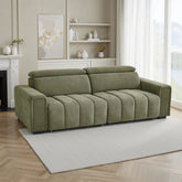 Molvena Luxe Green Fabric Electric 3 Seater Sofabed