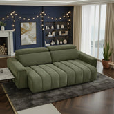 Elegant green sofa bed designed for versatile living spaces.