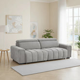 Stylish grey electric sofa bed with contemporary low-profile look.