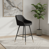 Monroe Brushed Velvet Black Bar Stools – Set of 2