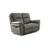 Mont Grey Leather Look Fabric 2 Seater Manual Recliner Sofa - Pendle Village Furniture