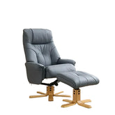 Muscat Leather Swivel Recliner Chair and Footstool - Pendle Village Furniture