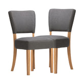 Nico Graphite Fabric Dining Chairs with Oak Legs