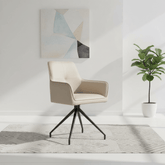 Nixon Taupe Swivel Arm Dining Chair