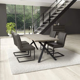 Narvik 1.6m Medium & 4 Archer Grey Dining Set - Pendle Village Furniture