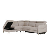 Nate Corner Electric Recliner in Stone - Pendle Village Furniture