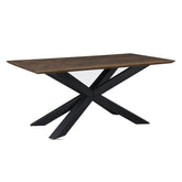 Nevada Wood Parquet Dining Table with Cross Leg Base - Pendle Village Furniture