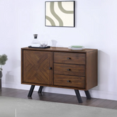 Nevada Mindi Wood Small 1 Door 3 Drawer Sideboard - Pendle Village Furniture