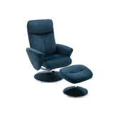 Nice Fabric Swivel Recliner Chair and Footstool - Pendle Village Furniture