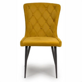 Noaria Mustard Velvet Set of 6 Dining Chairs - Pendle Village Furniture
