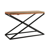 Noir Railway Sleeper Wood Console Table - Pendle Village Furniture
