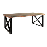 Noir Railway Sleeper Wood Small 1.8M Dining Table - Pendle Village Furniture