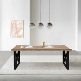 Noir Railway Sleeper Wood Small 1.8M Dining Table - Pendle Village Furniture